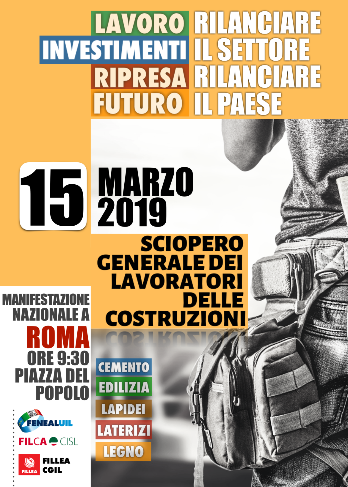 Feneal: 15 marzo sciopero generale costruzioni