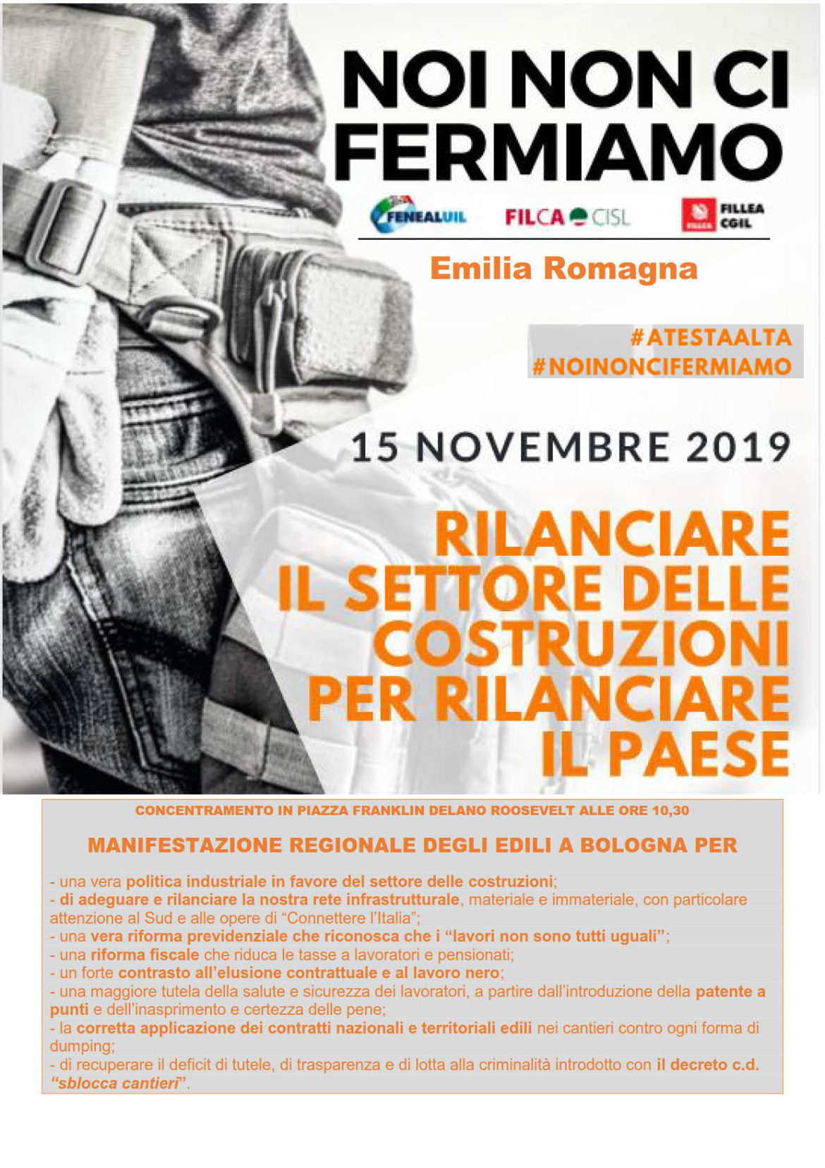 Feneal ER: per rilanciare l’edilizia nel paese manifestazione 15/11/2019