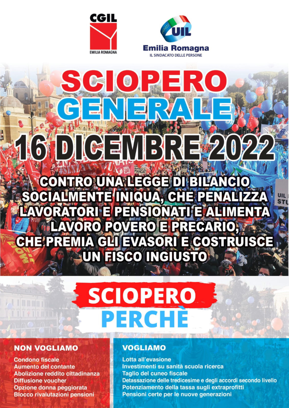 16 dicembre: Sciopero generale. Qui tutti gli appuntamenti