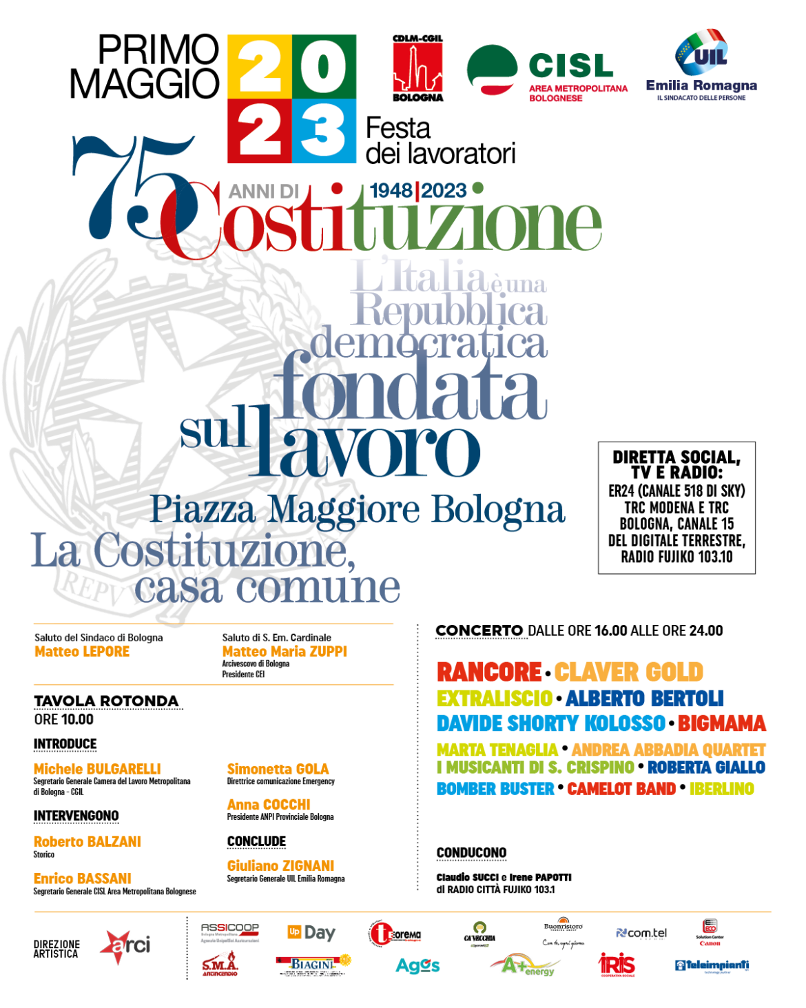 Primo Maggio: programma di Bologna