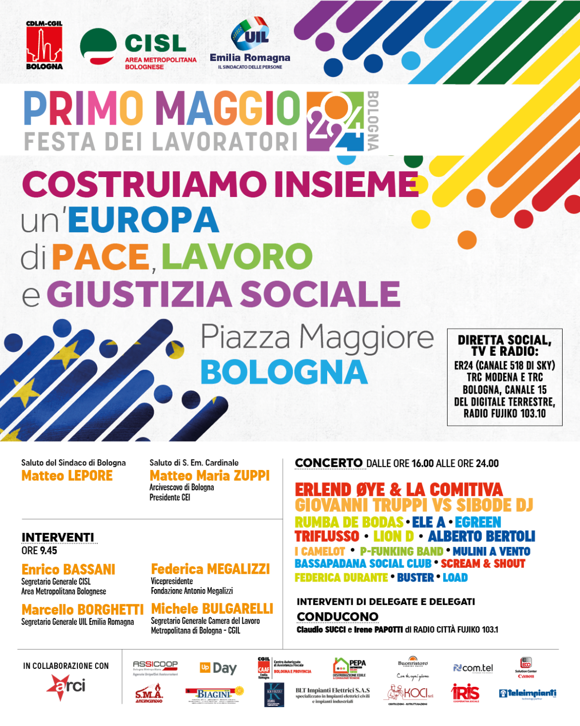 Primo Maggio: programma di Bologna