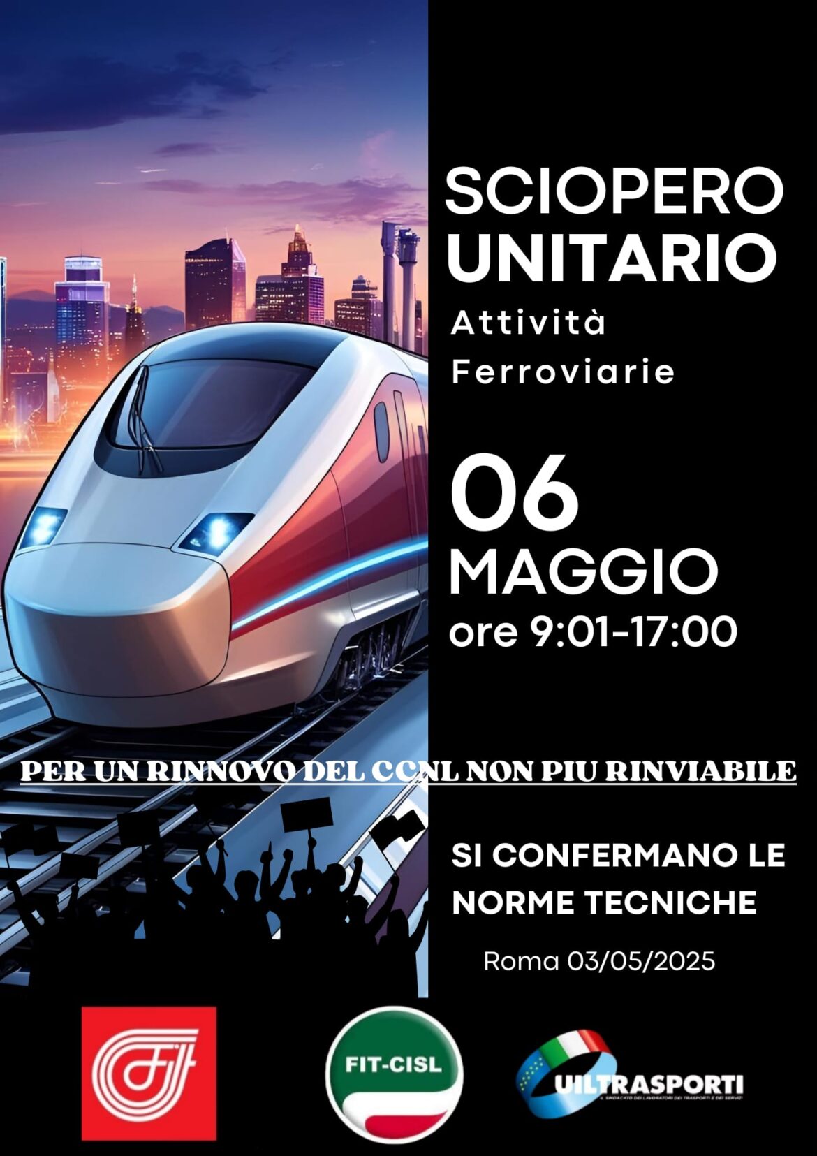 Uiltrasporti (ER): Sciopero gruppo Fsi, 6 maggio e presidio in Stazione a Bo