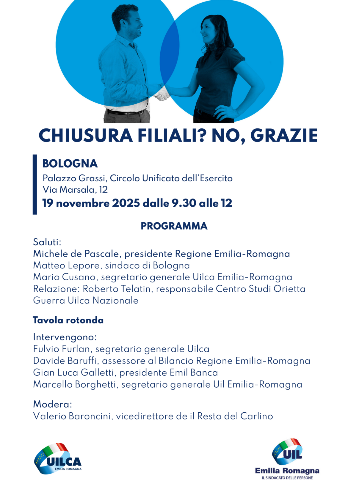 Uil Er – Uilca Er: convegno su desertificazione bancaria a Bologna